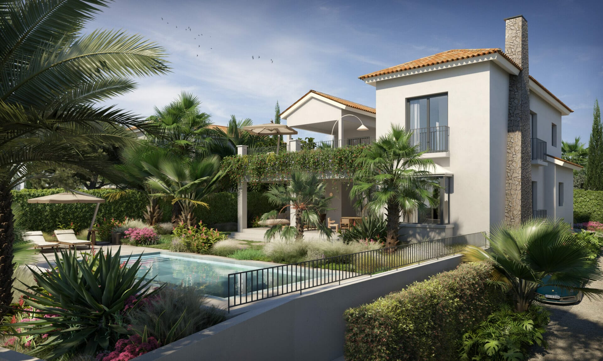 Villa met zwembad te koop en tropische tuin in La Gaspara Estepona